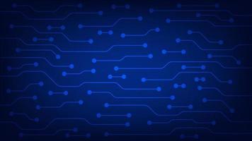 Hi tech digital circuit board. AI pad and electrical lines connected on blue lighting background. futuristic technology design element concept vector