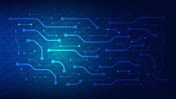 Hi tech digital circuit board. AI pad and electrical lines connected on blue lighting background. futuristic technology design element concept vector