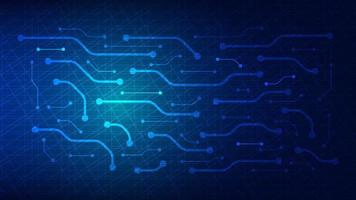 Hi tech digital circuit board. AI pad and electrical lines connected on blue lighting background. futuristic technology design element concept vector