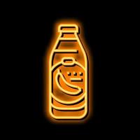 juice banana neon glow icon illustration vector
