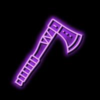 axe viking neon glow icon illustration vector