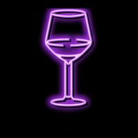 transparent wine glass neon glow icon illustration vector