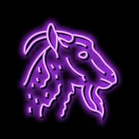 goat animal zoo neon glow icon illustration vector