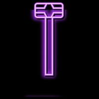 sledge hammer tool neon glow icon illustration vector
