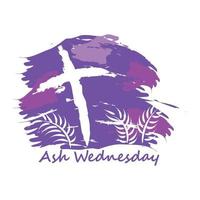 Ash Wednesday Cross Vector Art. Ash Wednesday With Cross, Blessing, Worship, Holy background design.