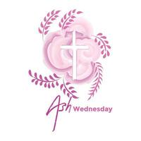 Ash Wednesday Cross Vector Art. Ash Wednesday With Cross, Blessing, Worship, Holy background design.