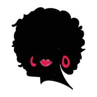 negro mujer silueta. negro conciencia día celebracion ilustración con mujer silueta. vector