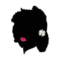 negro mujer silueta. negro conciencia día celebracion ilustración con mujer silueta. vector