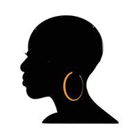 Black Woman Silhouette. Black awareness day celebration illustration with Woman Silhouette. vector
