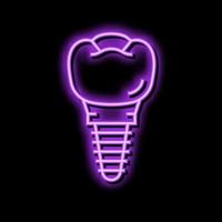 implant tooth neon glow icon illustration vector