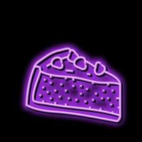 tarta de queso comida postre neón resplandor icono ilustración vector