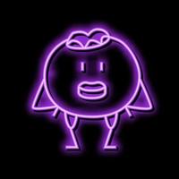 character blueberry neon glow icon illustration vector