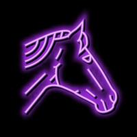 horse animal zoo neon glow icon illustration vector