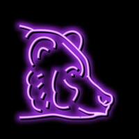 bear animal zoo neon glow icon illustration vector