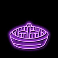 pie cake food dessert neon glow icon illustration vector