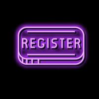 button registration neon glow icon illustration vector