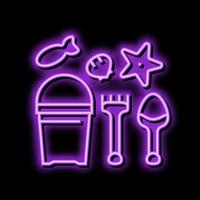 sand toys summer neon glow icon illustration vector