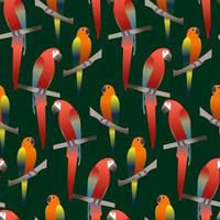 Seamless vector pattern with white parrots. Square template with exotic birds and leaves for fabric and wallpaper.