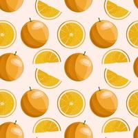 Summer tropical seamless pattern with colorful oranges. Vector citrus fruits background. Modern exotic floral design for paper, cover, fabric, interior decor and other users.