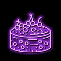 cherry cake food dessert neon glow icon illustration vector