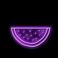 slice cut watermelon neon glow icon illustration vector