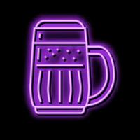 stout beer glass neon glow icon illustration vector