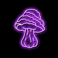 psychedelic narcotic mushroom neon glow icon illustration vector