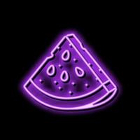 watermelon triangular slice neon glow icon illustration vector