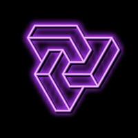 esher impossible geometric shape neon glow icon illustration vector