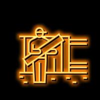 fence installation neon glow icon illustration vector