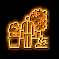 garden maintenance neon glow icon illustration vector