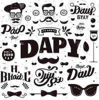 viraltrend Happy fathers day set Vector typography