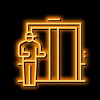 elevator in building neon glow icon illustration vector