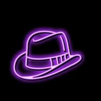 homburg hat cap neon glow icon illustration vector