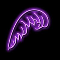 plume feather soft fluffy neon glow icon illustration vector