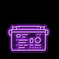 deep cycle battery neon glow icon illustration vector