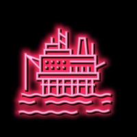 sea petrol rig neon glow icon illustration vector