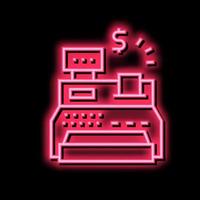 cash register supermarket tool neon glow icon illustration vector