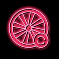 bicycle wheel alignment neon glow icon illustration vector