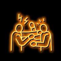 fight violence neon glow icon illustration vector