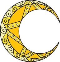 Ramadan Crescent Moon Cartoon Colored Clipart vector