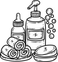 Summer Beach Body Lotion Line Art Coloring Page vector