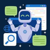 Smart Chat Bot with AI Technology vector