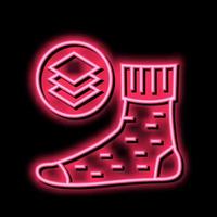 winter warm sock neon glow icon illustration vector