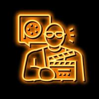 producer video film neon glow icon illustration vector