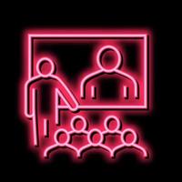 online conversation with group neon glow icon illustration vector