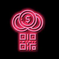 qr code for payment neon glow icon illustration vector