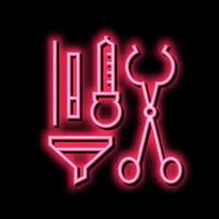 funel tongs dropper tools neon glow icon illustration vector