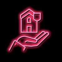 home security neon glow icon illustration vector