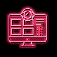 security computer application neon glow icon illustration vector